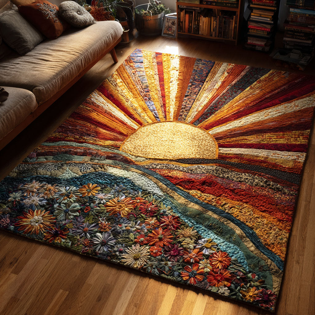 Warm Horizon Area Rug - Non-Slip Washable 3D Print Rug for Living Room & BedroomTVC210897