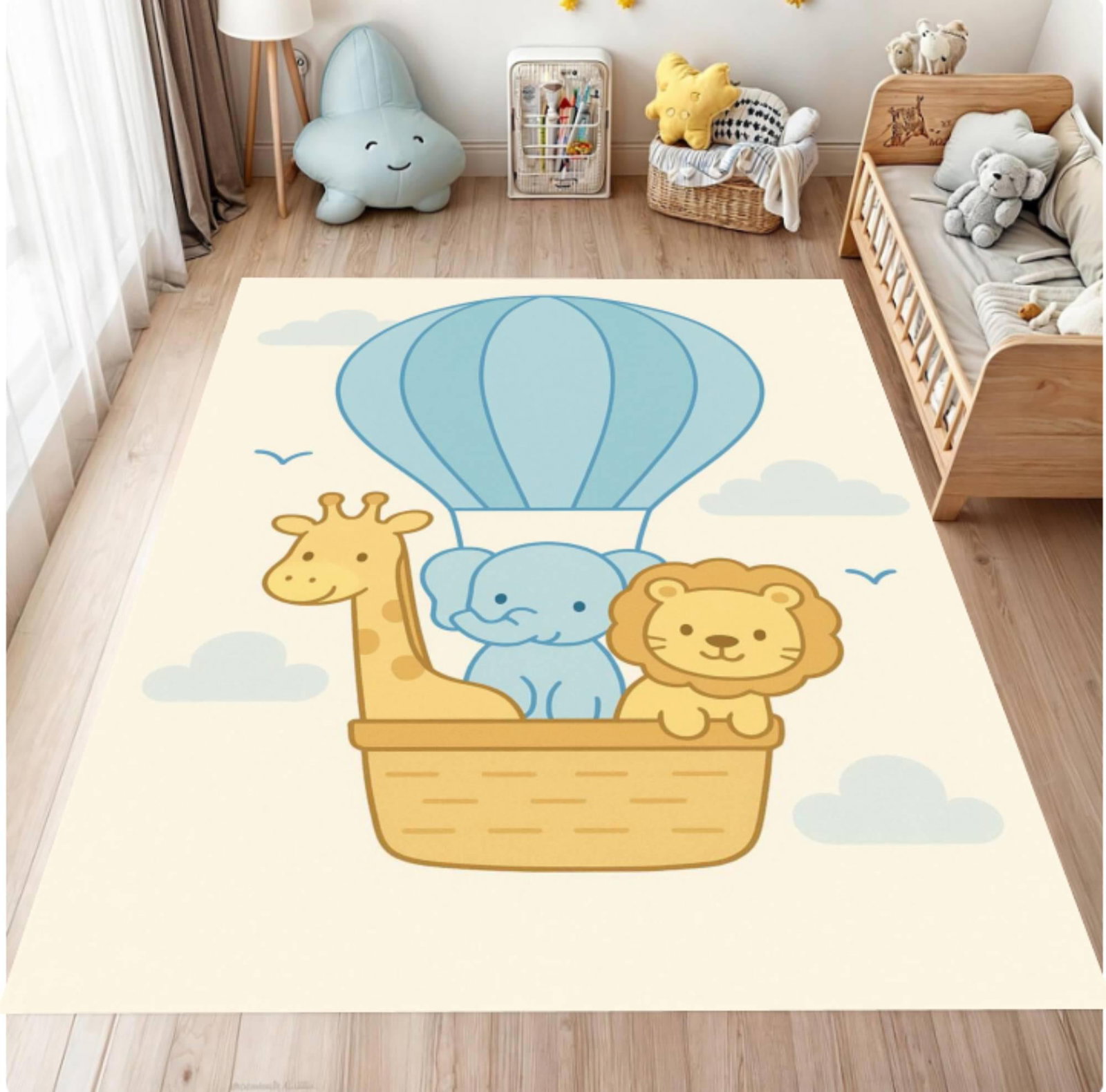Washable Non-slip Fun Safari Kids Room RugTVC1708362