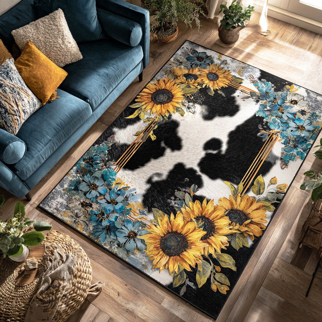 Western Echo Area Rug - Non-Slip Washable 3D Print Rug for Living Room & BedroomTVC210897