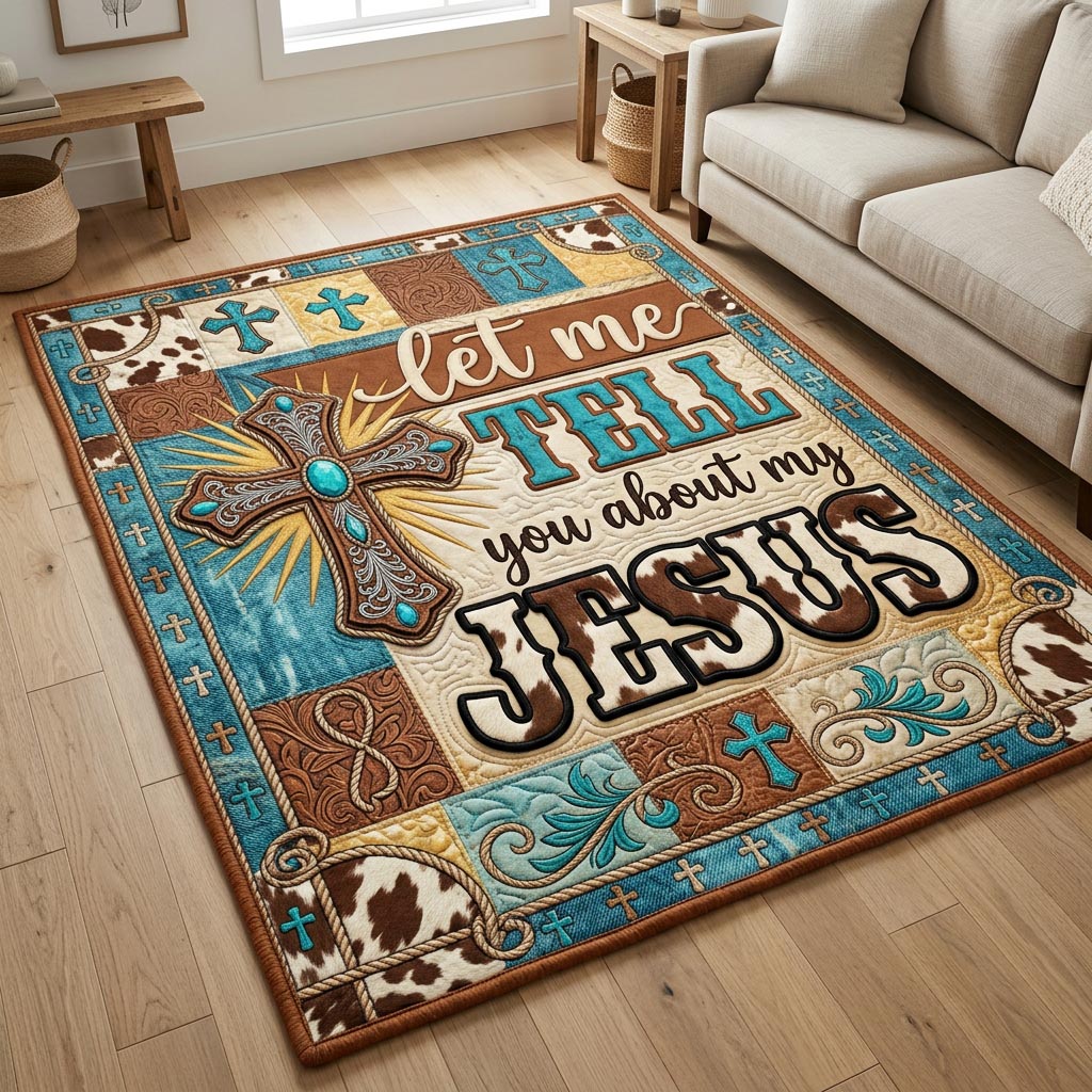 Western Faith Area Rug - Non-Slip Washable 3D Print Rug for Living Room & Bedroom (DesignTVC2108167