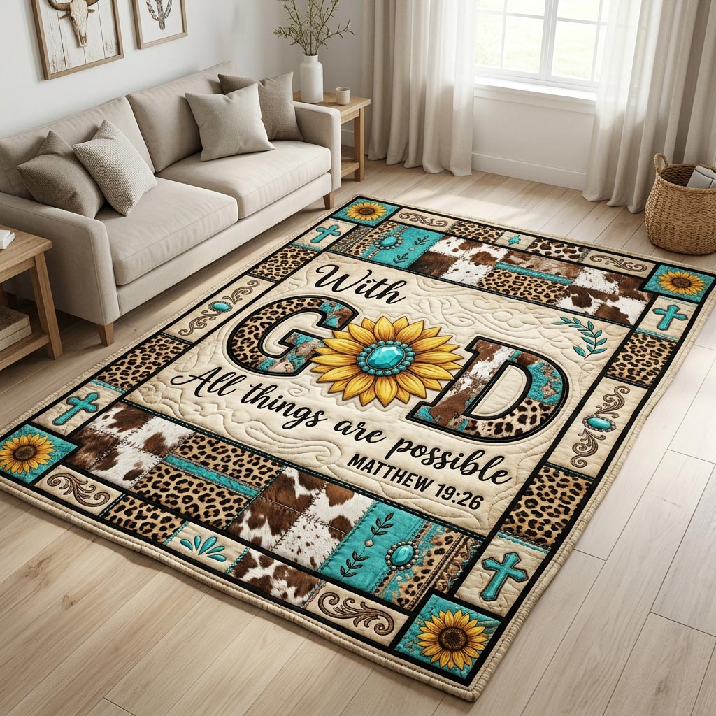 Western Faith Area Rug - Non-Slip Washable 3D Print Rug for Living Room & BedroomTVC2108144
