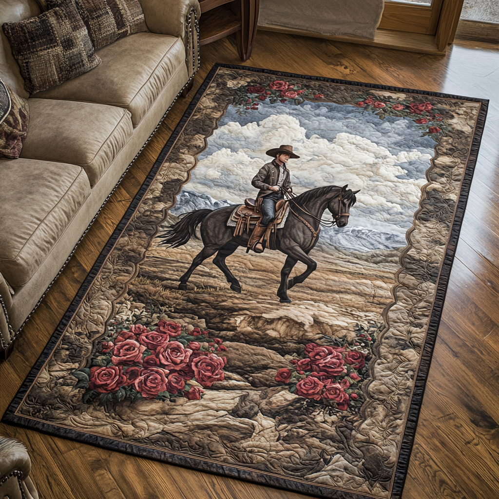 Western Ride Area Rug - Non-Slip Washable 3D Print Rug for Living Room & BedroomTVC210897