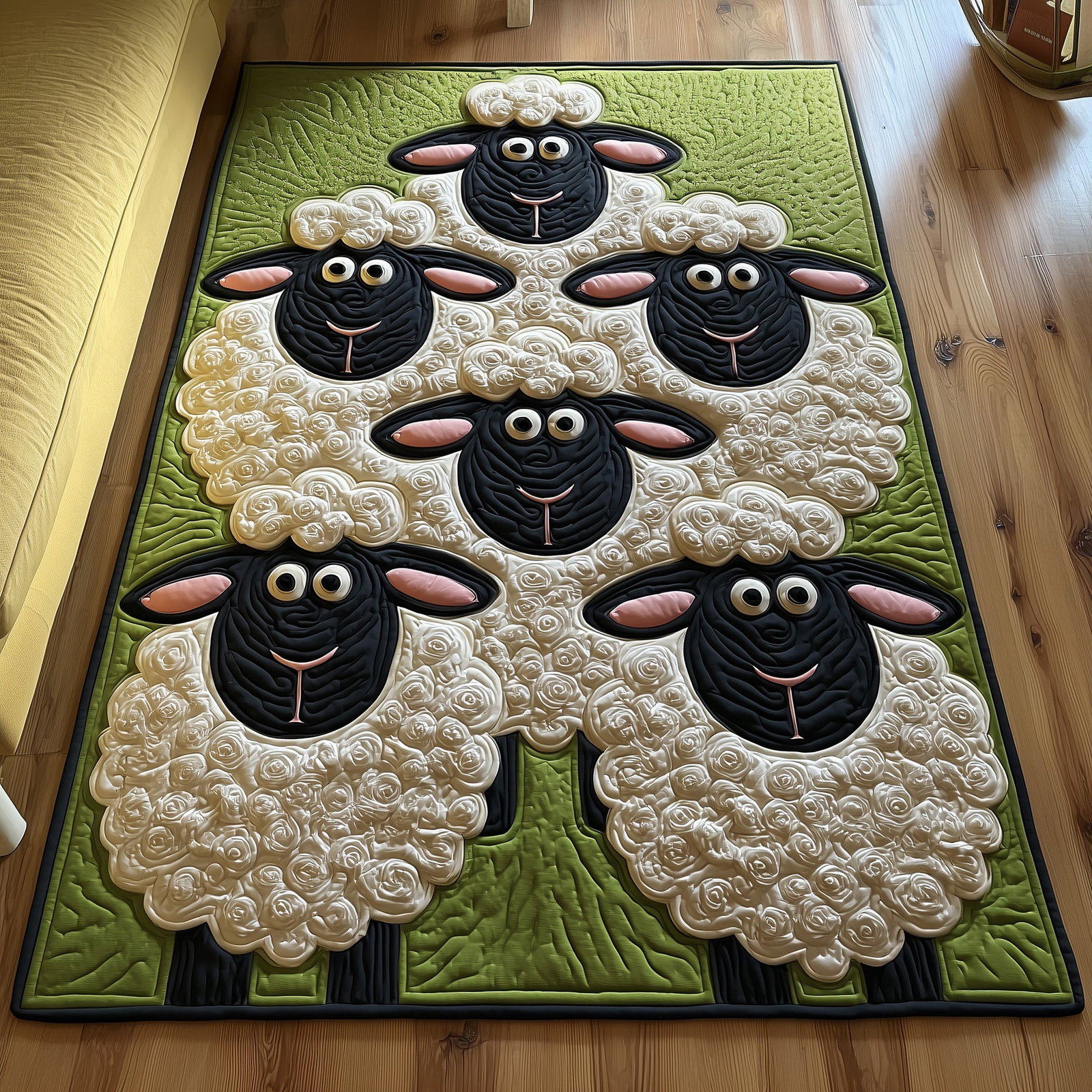 Whimsical Sheep Area Rug - Non-Slip Washable 3D Print Rug for Living Room & BedroomTVC2108144