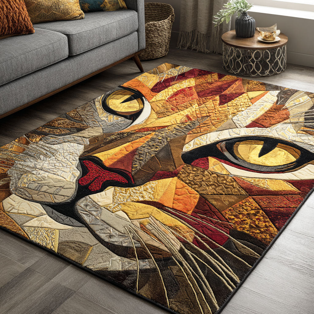 Whimsy Whiskers Area Rug - Non-Slip Washable 3D Print Rug for Living Room & BedroomTVC210897