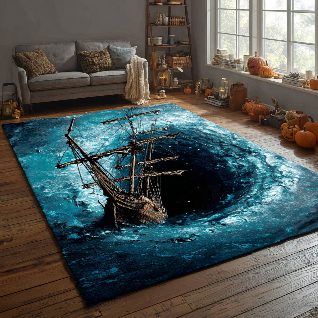 Whirlpool Voyage Area Rug - Non-Slip Washable 3D Print Rug for Living Room & BedroomTVC210897