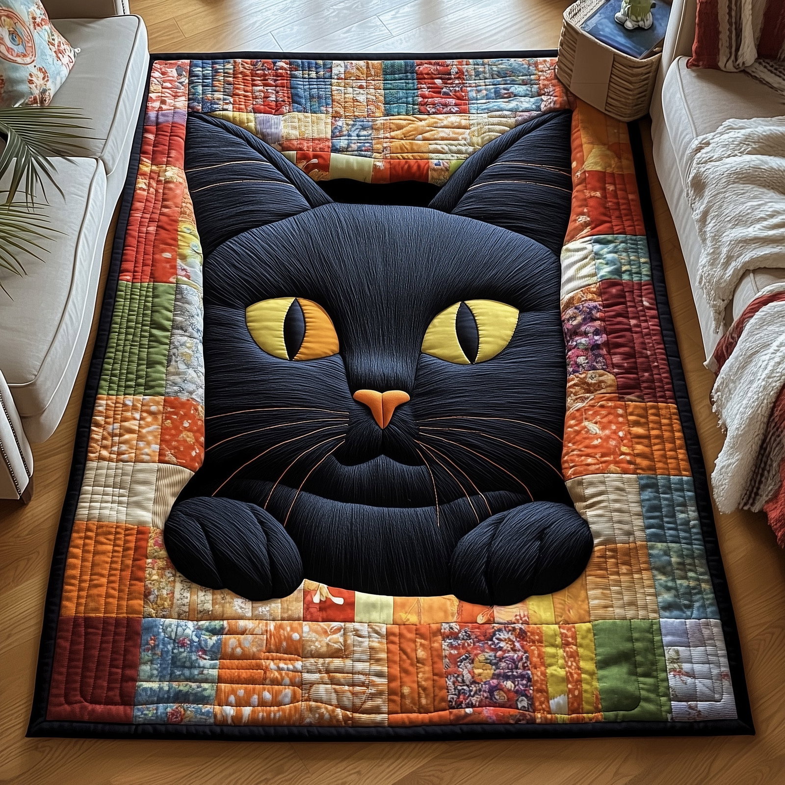 Whiskered Companion Area Rug - Non-Slip Washable 3D Print Rug for Living Room & Bedroom (DesignTVC2108166