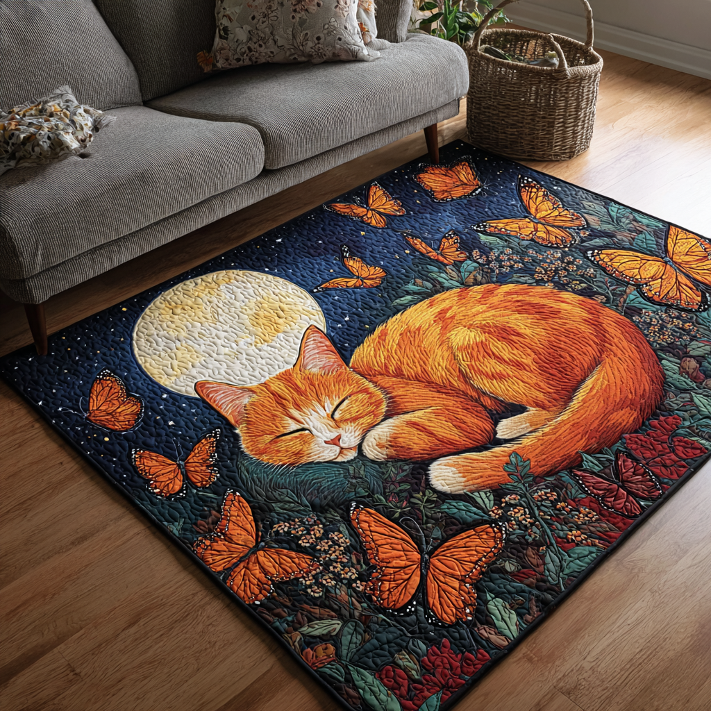 Whispering Cat Area Rug - Non-Slip Washable 3D Print Rug for Living Room & BedroomTVC210897