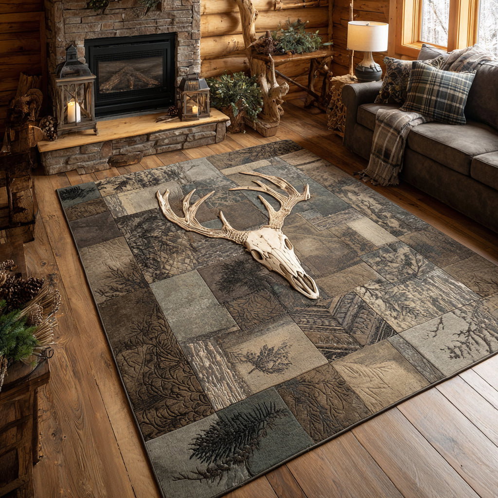 Wild Antlers Area Rug - Non-Slip Washable 3D Print Rug for Living Room & BedroomTVC210896