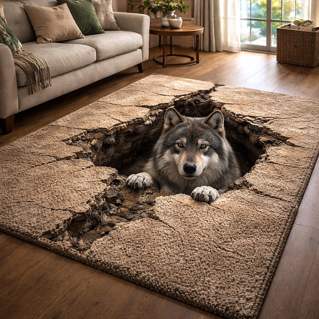Wild Fang Area Rug - Non-Slip Washable 3D Print Rug for Living Room & BedroomTVC2108152