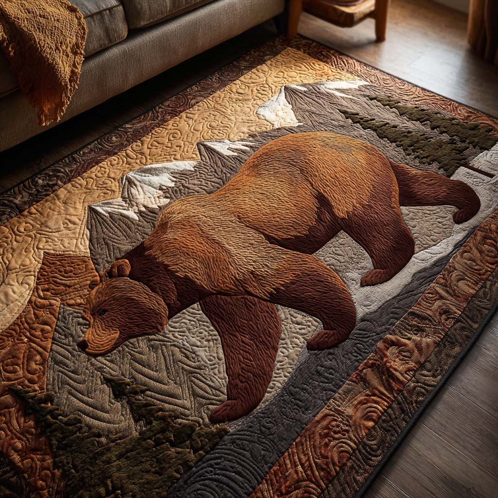 Wild Grizzly Area Rug - Non-Slip Washable 3D Print Rug for Living Room & BedroomTVC210896