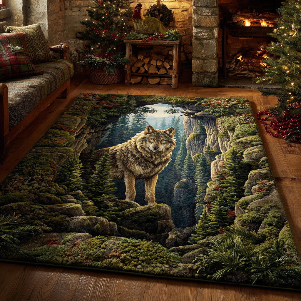 Wild Howl Area Rug - Non-Slip Washable 3D Print Rug for Living Room & BedroomTVC210896