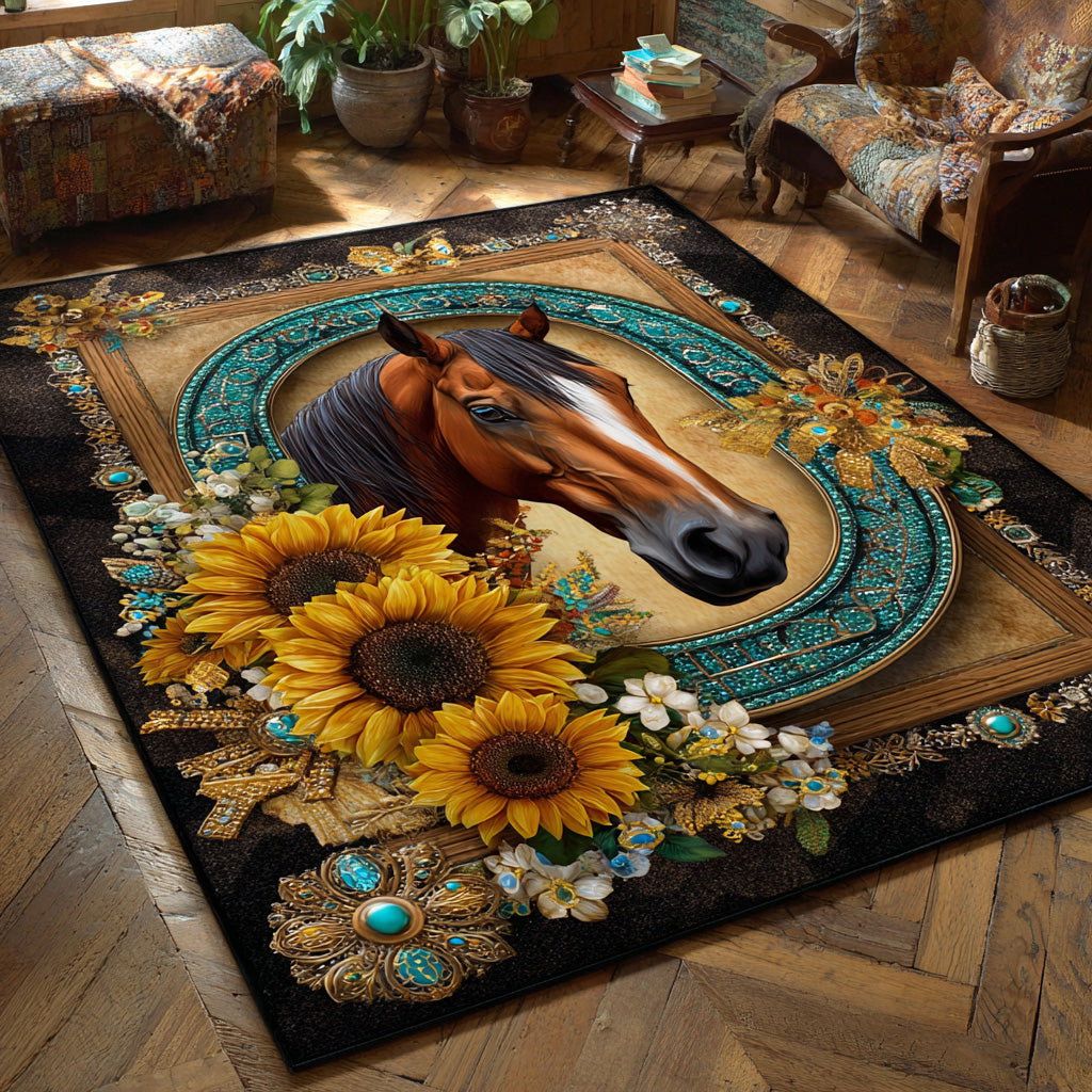 Wild Mustang Area Rug - Non-Slip Washable 3D Print Rug for Living Room & BedroomTVC210896
