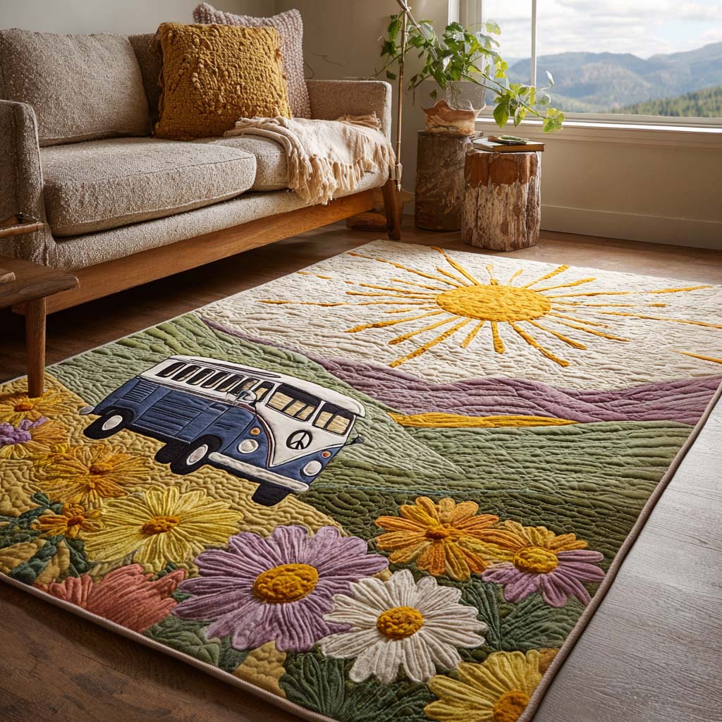 Wildflower Drive Area Rug - Non-Slip Washable 3D Print Rug for Living Room & BedroomTVC210895