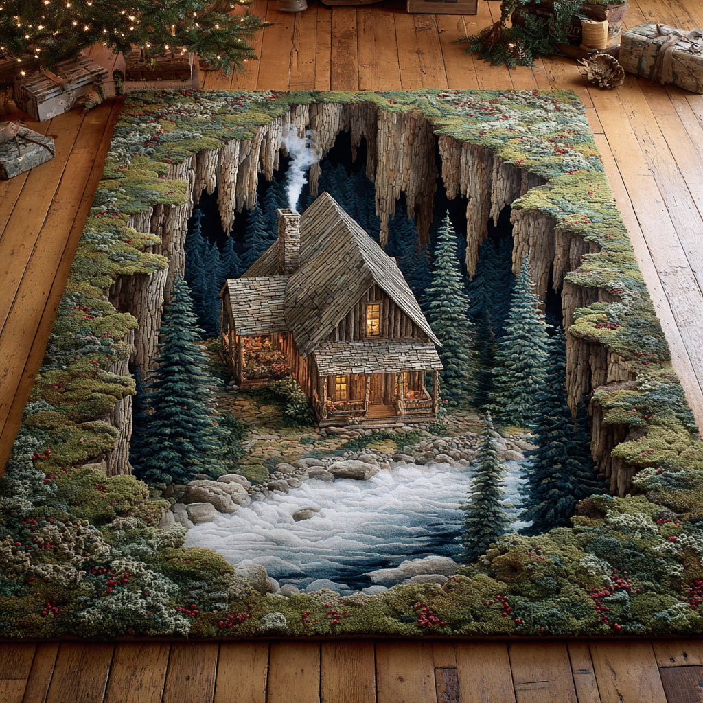 Wildwood Forest Lodge Area Rug - Non-Slip Washable 3D Print Rug for Living Room & BedroomTVC210895