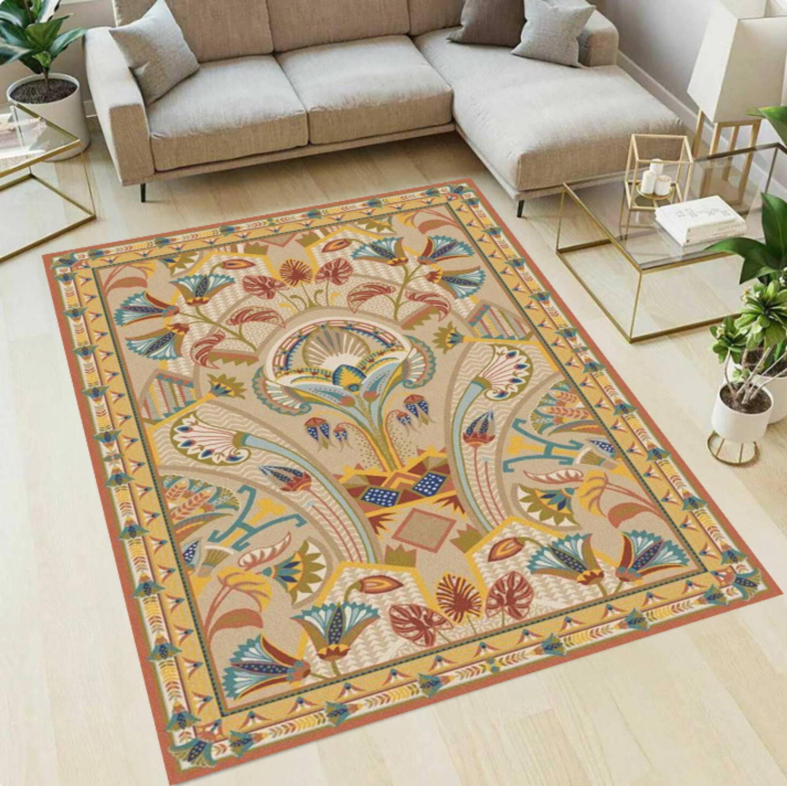 William Morris Floral Rug - Vintage Botanical Arts and CraftsTVC1708393