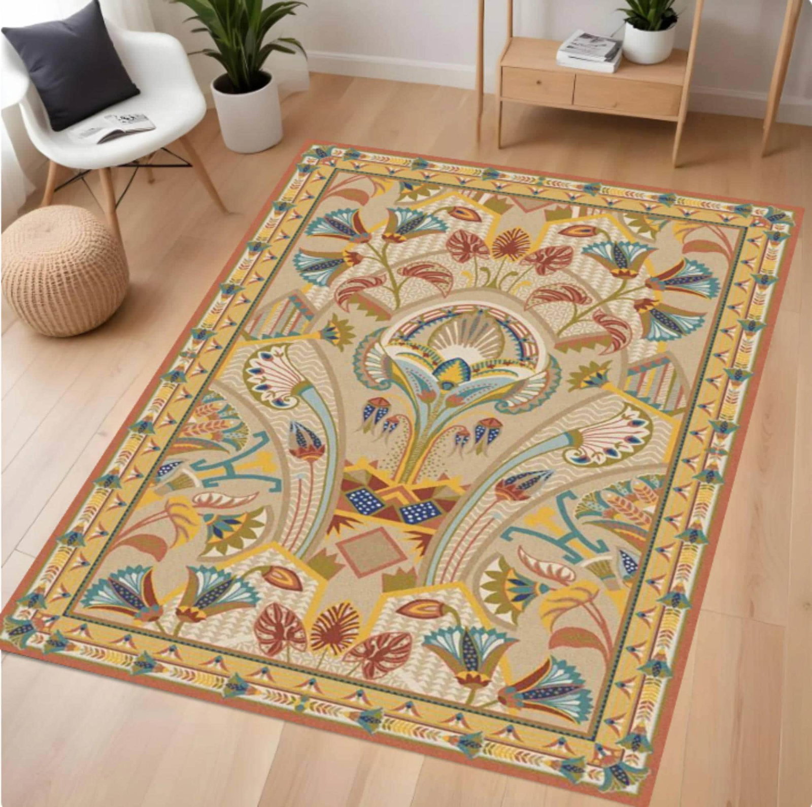 William Morris Floral Rug Vintage Botanical Art and Ambacht Non-slipTVC1708371