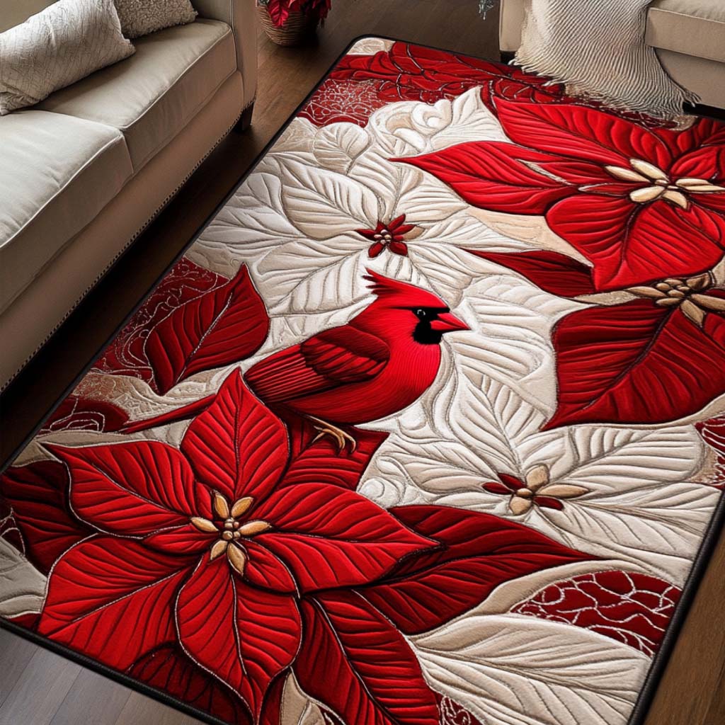 Winter Cardinal Area Rug - Non-Slip Washable 3D Print Rug for Living Room & BedroomTVC210894