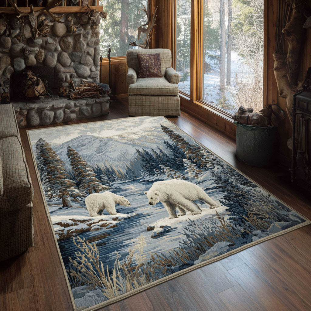 Winter Haven Area Rug - Non-Slip Washable 3D Print Rug for Living Room & BedroomTVC210893