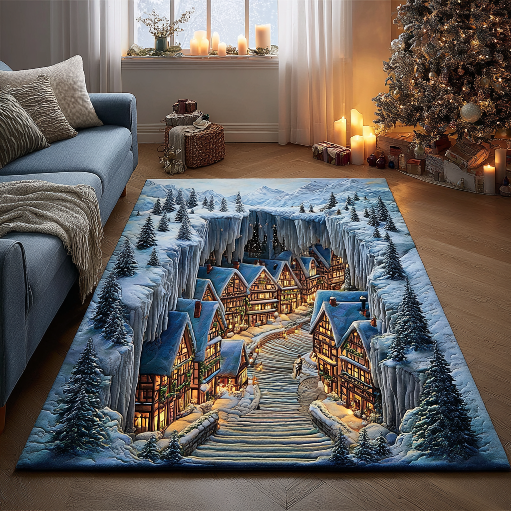 Winter Path Area Rug - Non-Slip Washable 3D Print Rug for Living Room & BedroomTVC210892