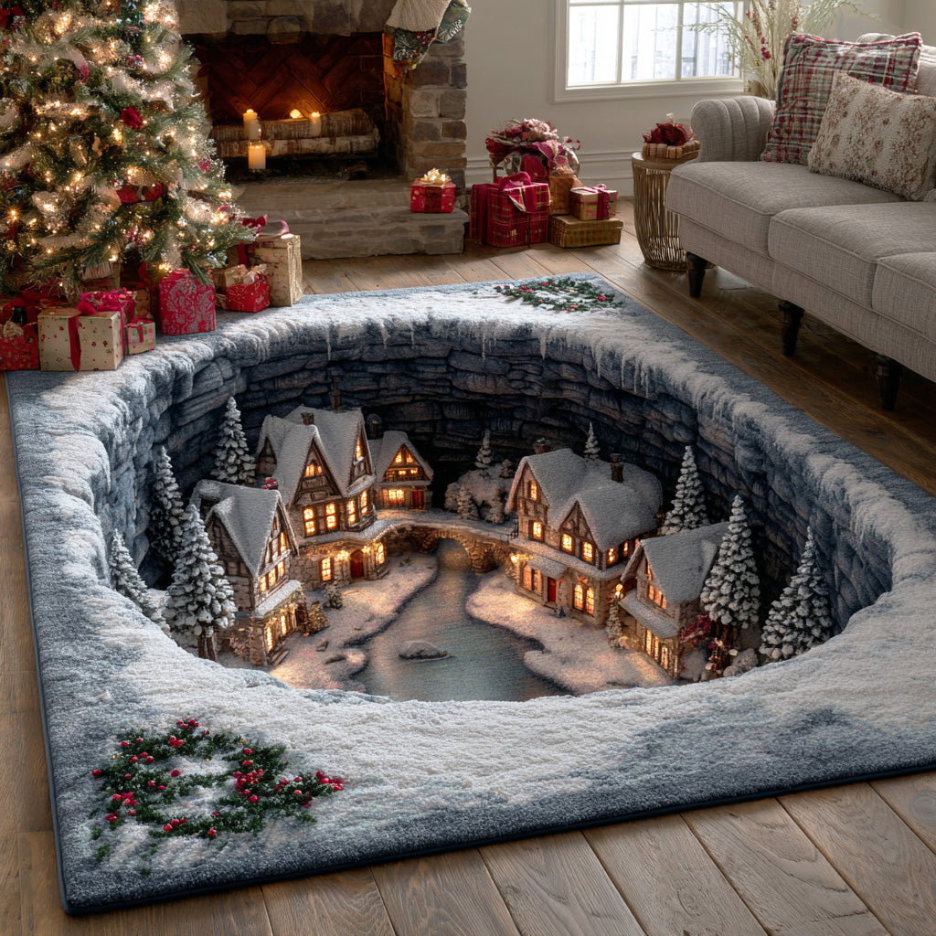 Winter Starlight Area Rug - Non-Slip Washable 3D Print Rug for Living Room & BedroomTVC210891