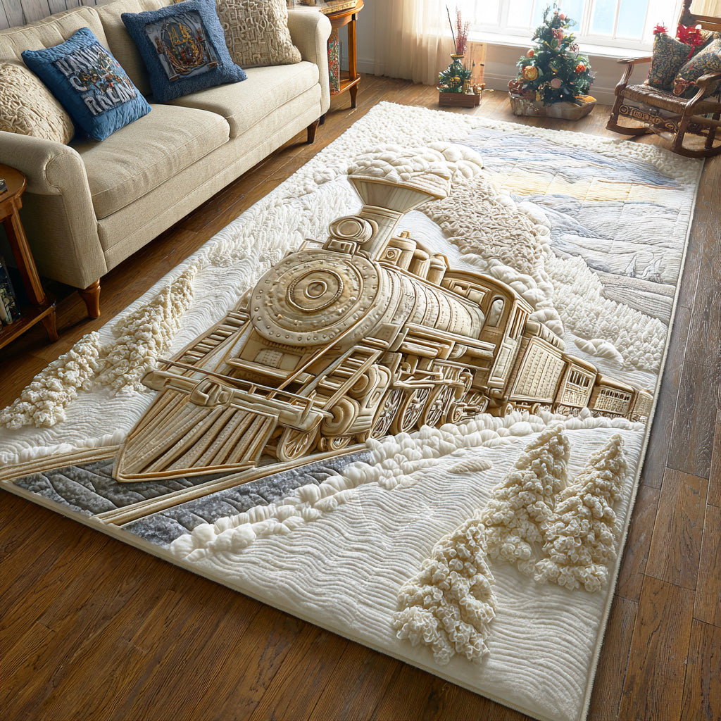 Winter Steam Ride Area Rug - Non-Slip Washable 3D Print Rug for Living Room & BedroomTVC210891