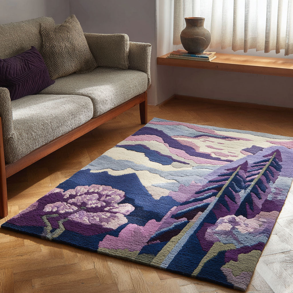 Wisteria Winds Area Rug - Non-Slip Washable 3D Print Rug for Living Room & BedroomTVC210891