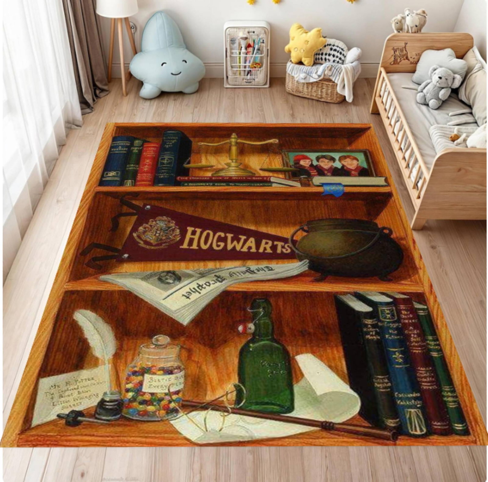 Wizard Bookshelf Rug Magical Bibliotheekvloermat Washable Non-slipTVC1708370