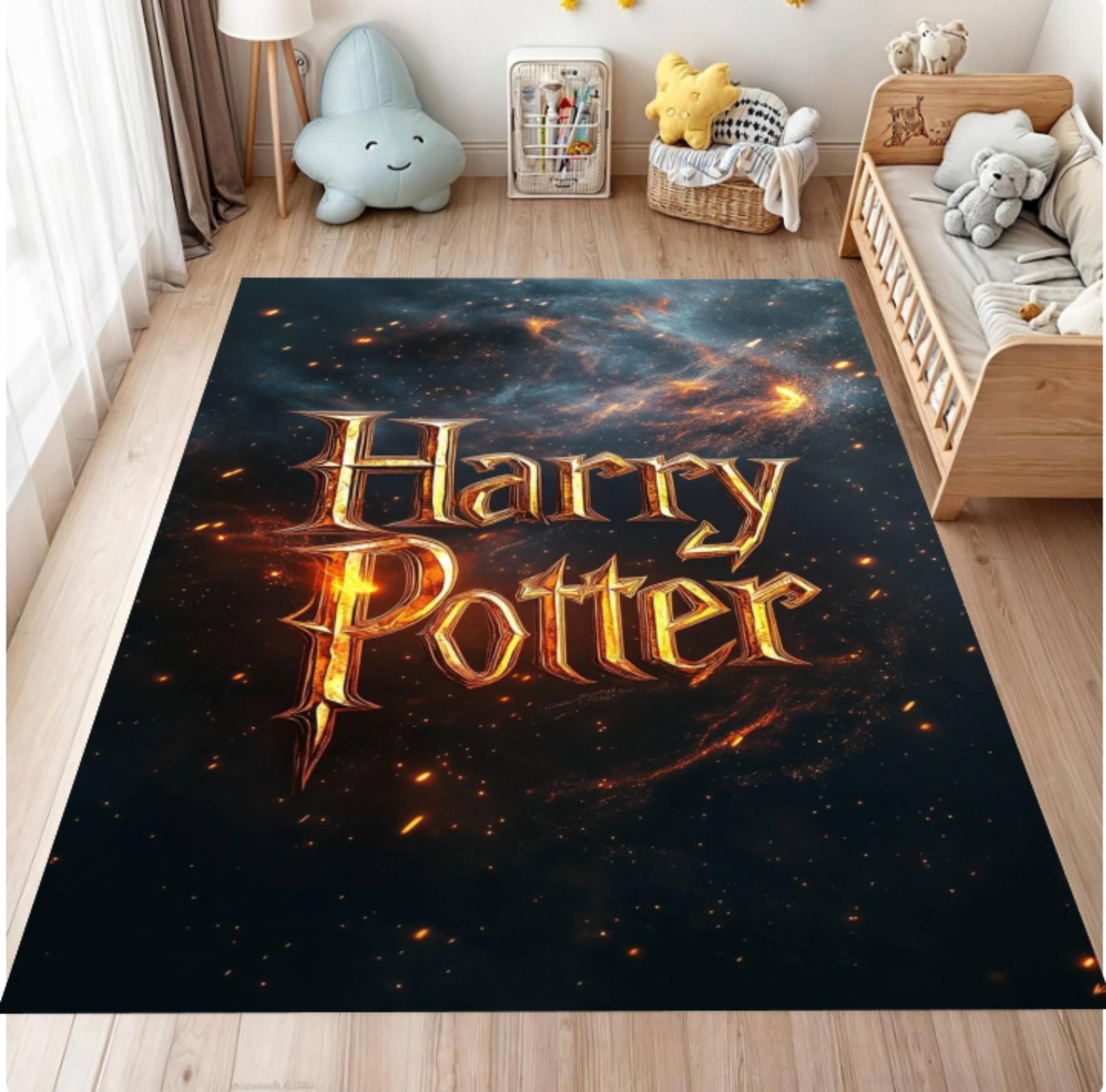 Wizard Fantasy Rug Magic Galaxy Kids Room Rug on SpreukenTVC1708370
