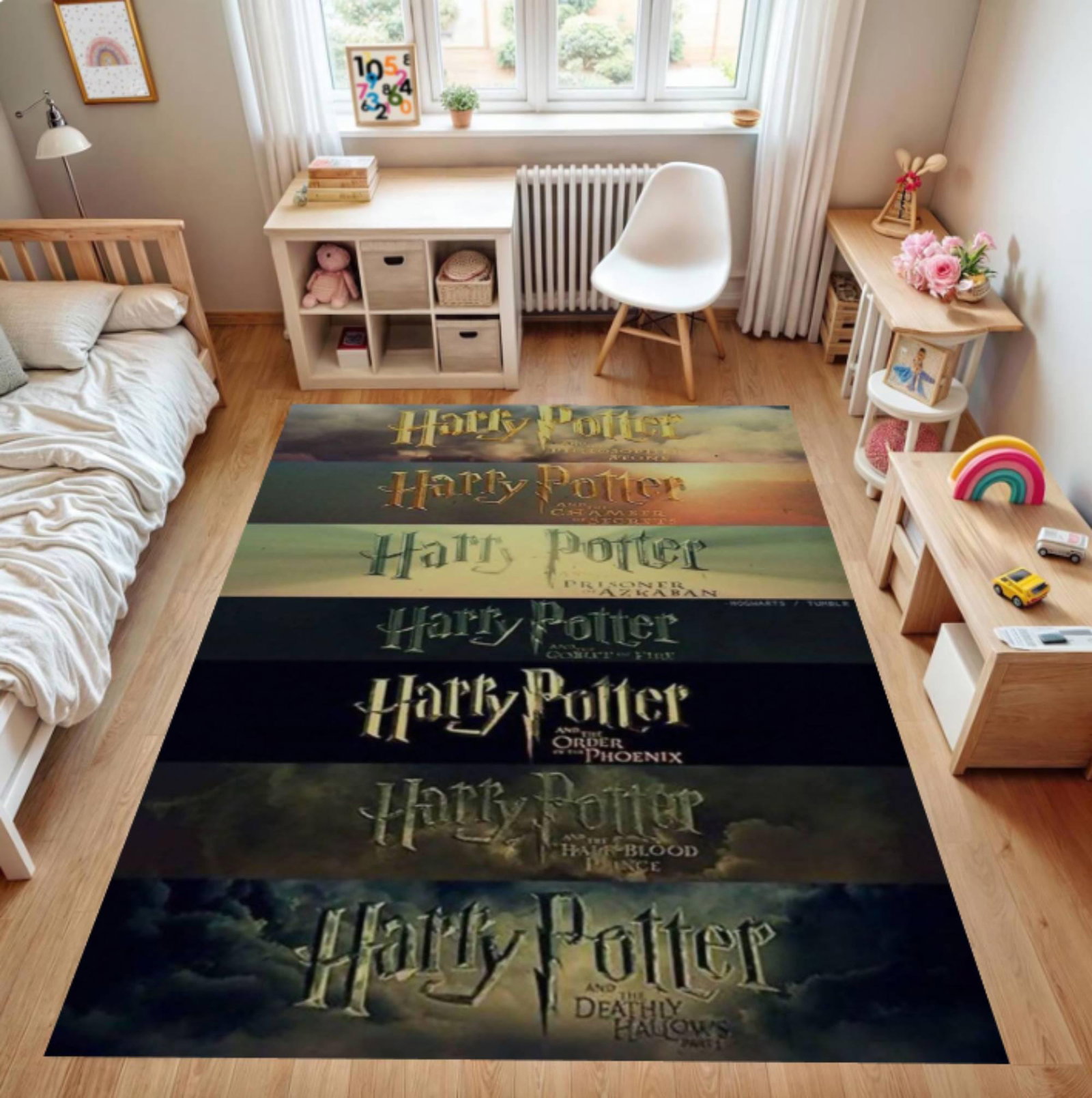 Wizard Movie Collage Rug, Fantasy Film ArtTVC1708391