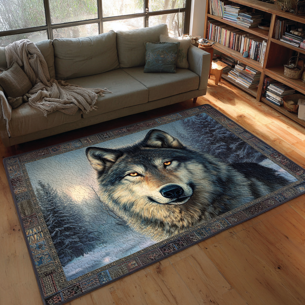 Wolf Horizon Area Rug - Non-Slip Washable 3D Print Rug for Living Room & BedroomTVC210890