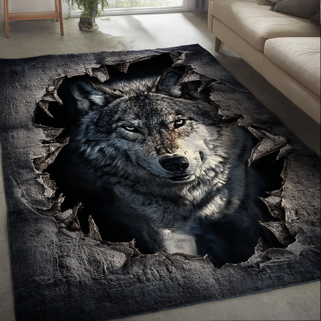Wolf Light Area Rug - Non-Slip Washable 3D Print Rug for Living Room & BedroomTVC210890