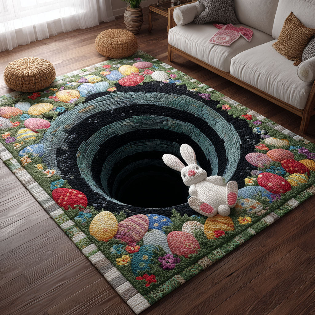 Wonderland Rabbit Drop Area Rug - Non-Slip Washable 3D Print Rug for Living Room & BedroomTVC210890