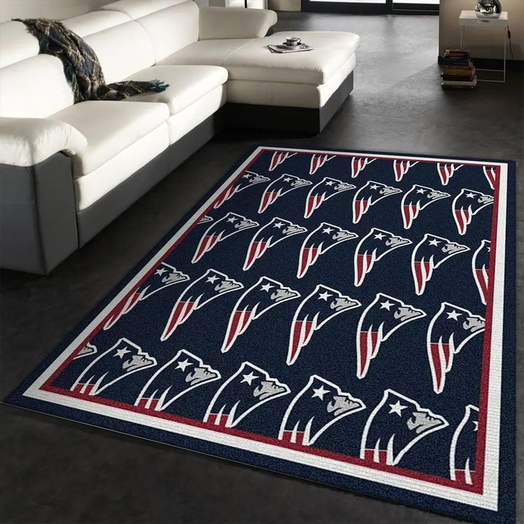 Wooden Floor Steelers Logo Rug for Living Room Decor Blue and White