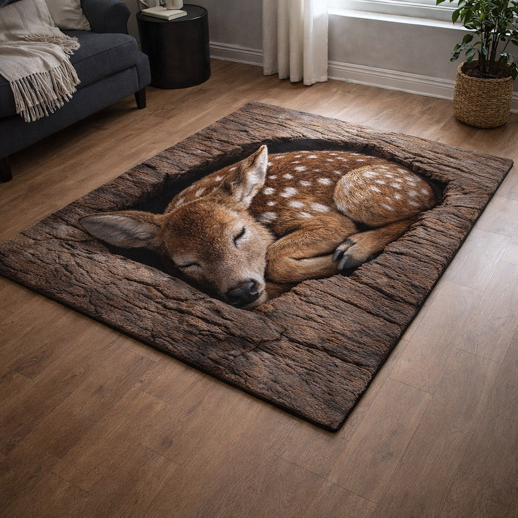 Woodland Grace Area Rug - Non-Slip Washable 3D Print Rug for Living Room & Bedroom (DesignTVC2108182