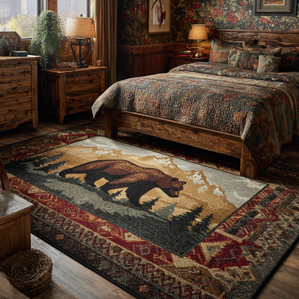 Woodland Way Area Rug - Non-Slip Washable 3D Print Rug for Living Room & BedroomTVC210890