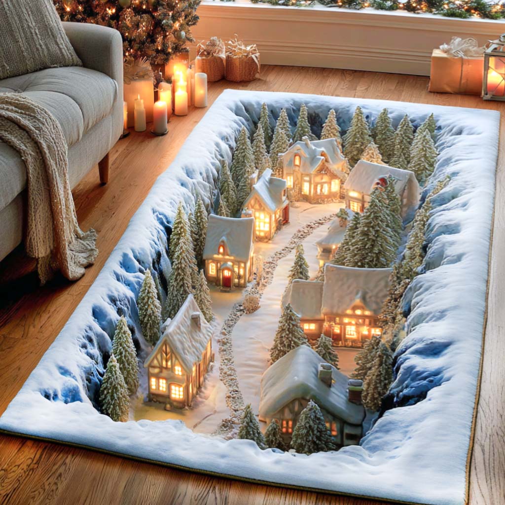 Xmas Christmas Area Rug - Non-Slip Washable 3D Print Rug for Living Room & BedroomTVC210889