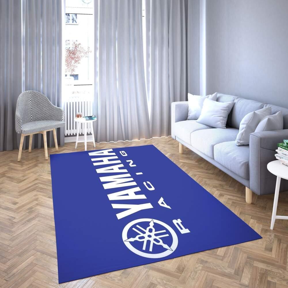 Yamaha Area Rug White & Blue Logo Living