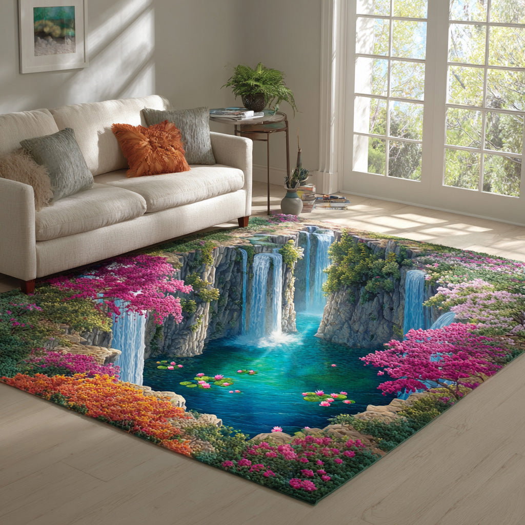 Zen Oasis Area Rug - Non-Slip Washable 3D Print Rug for Living Room & BedroomTVC210889