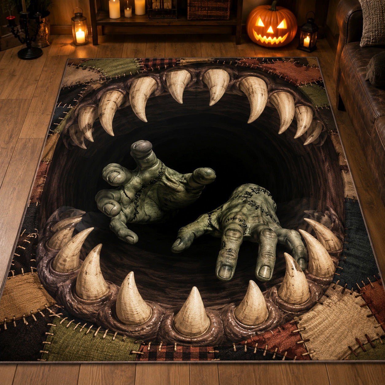 Zombie Abyss Area Rug - Non-Slip Washable 3D Print Rug for Living Room & BedroomTVC210889