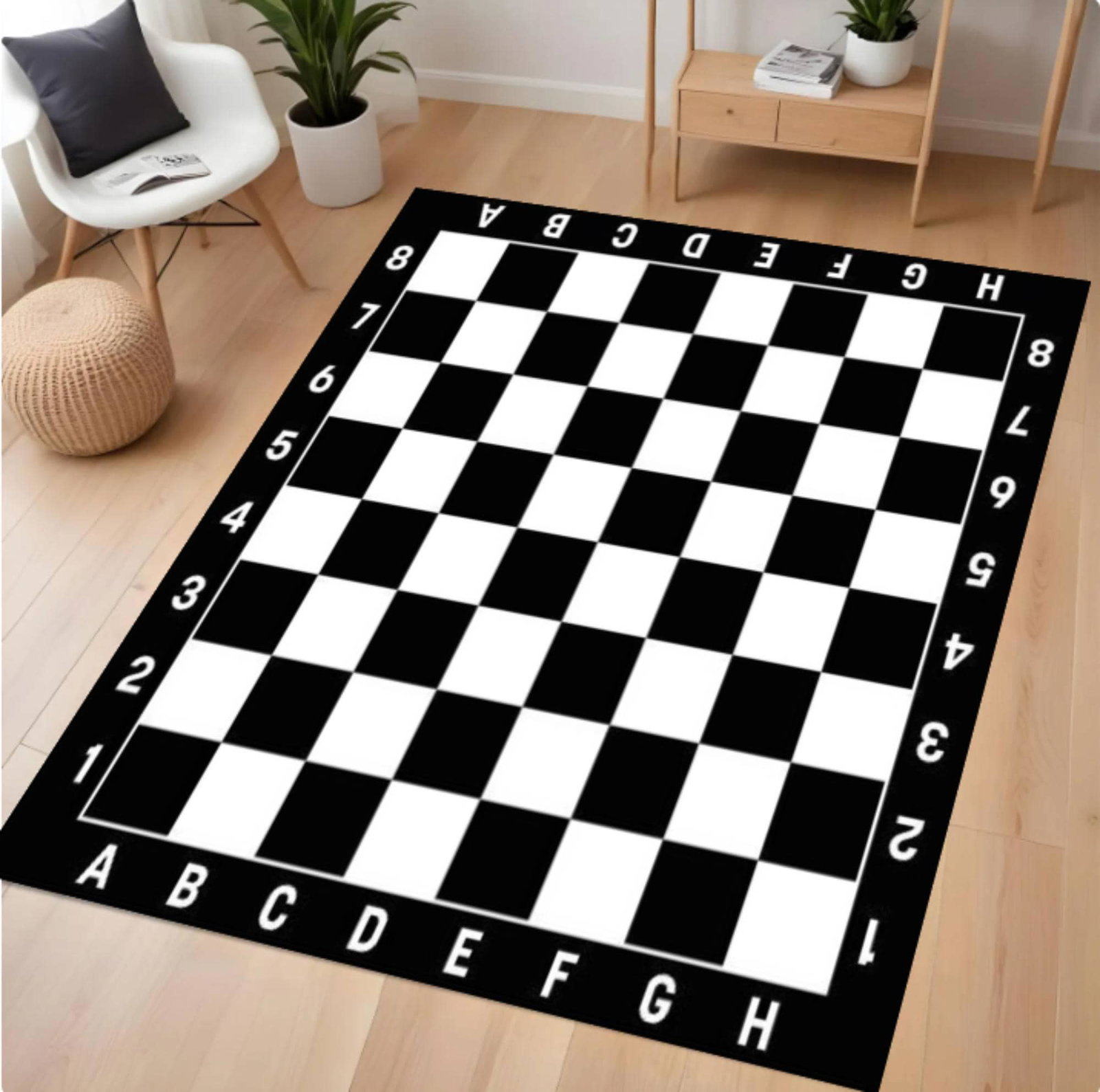 Zwartwit Schaakbordvloerkleed Checkerboard Rug Playroom RugTVC1708374